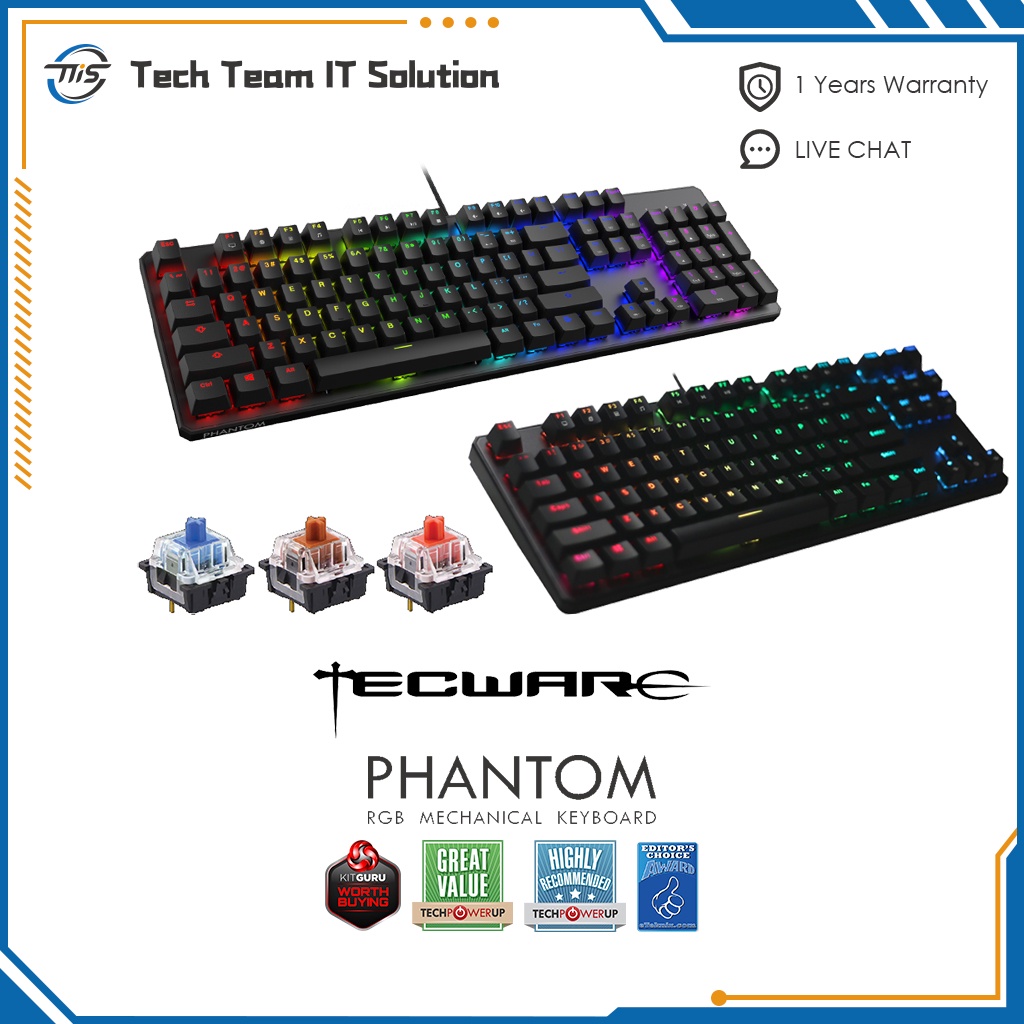 TECWARE PHANTOM 2020 RGB 87/108 Keys MECHANICAL KEYBOARD | Shopee Malaysia