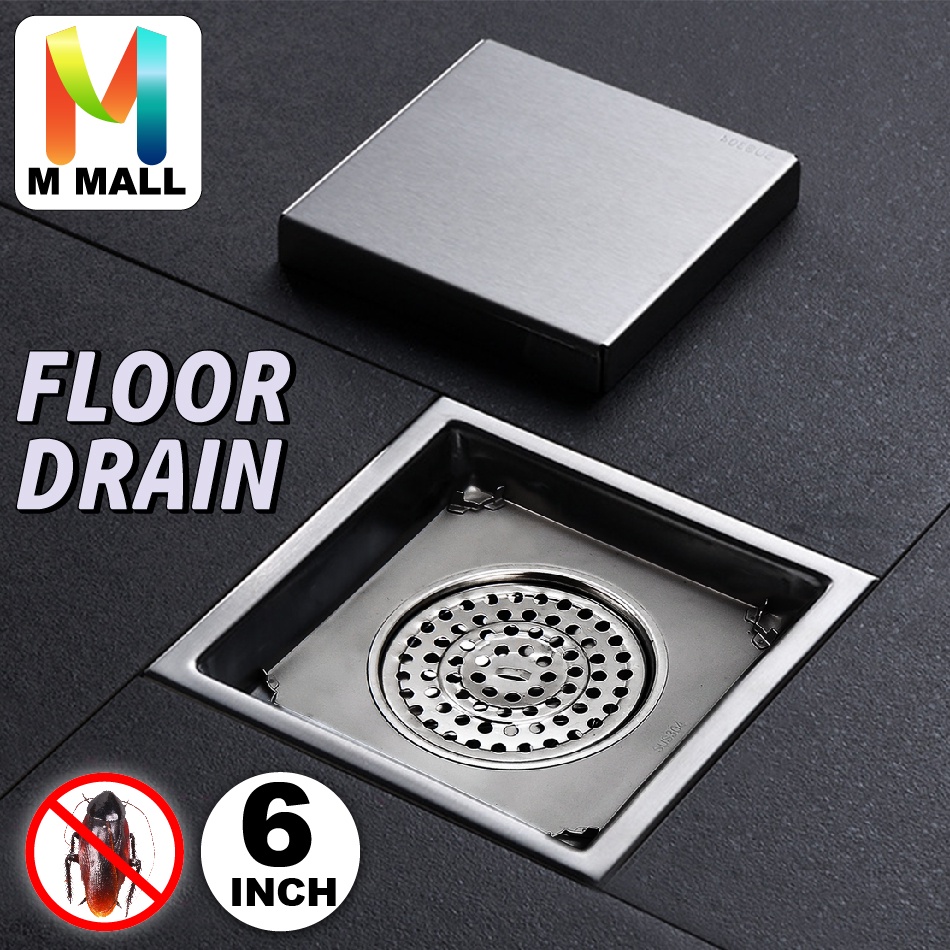 Bathroom SUS304 FLOOR GRATING TILES SQUARE Anti Odor Floor Trap Drain ...