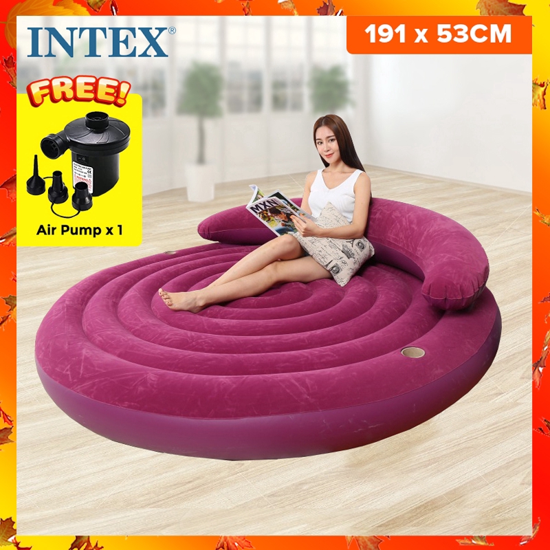 INTEX 68881 Inflatable Ultra Daybed Lounge Round Air Sofa Seat Portable ...