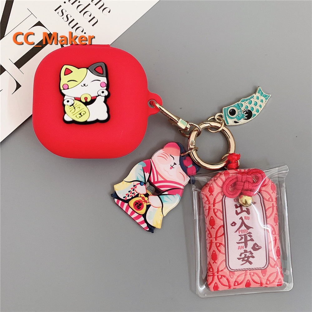 For Anker Soundcore Liberty 3 Pro Case Cute Fortune Cat Keychain ...