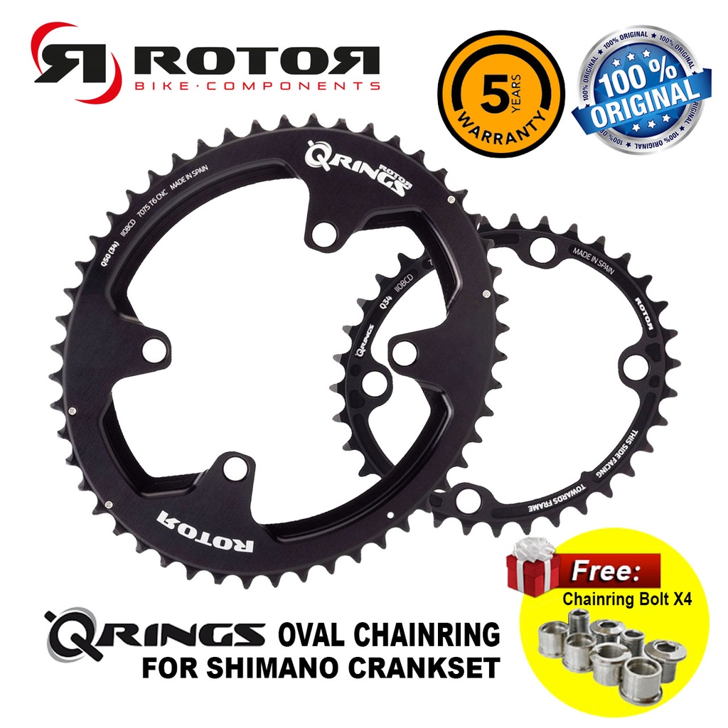 ROTOR Q Ring Oval Chain Ring Shimano 11S 12S Dura Ace Ultegra 105 Tiaga  4x110 BCD Road Bike Chainring 53 39 52 34 50 36