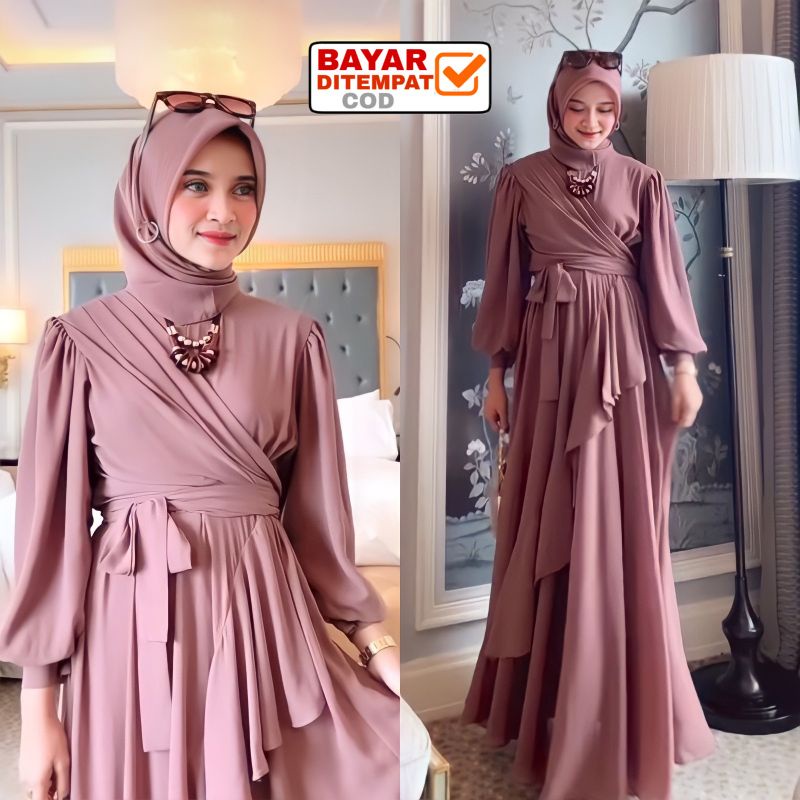 Meyhira Dress Brocade Premium L XL XXL Raya Series Free Bross Gamis ...