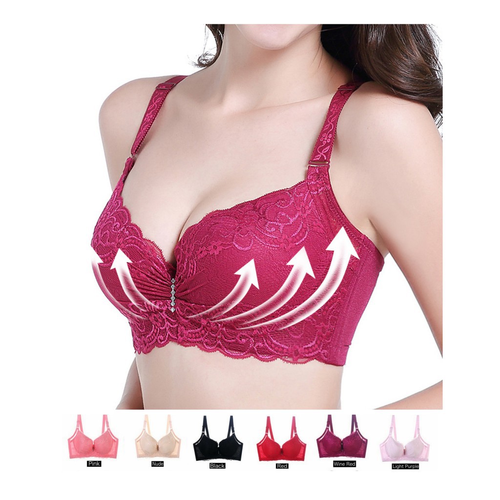 Ins Style】 36E/80E 38E/85E 40E/90E 42E/95E 44E/100E 46E/105E Big Size Bra  Women with Wire Full Cup Push Plus Size Lace