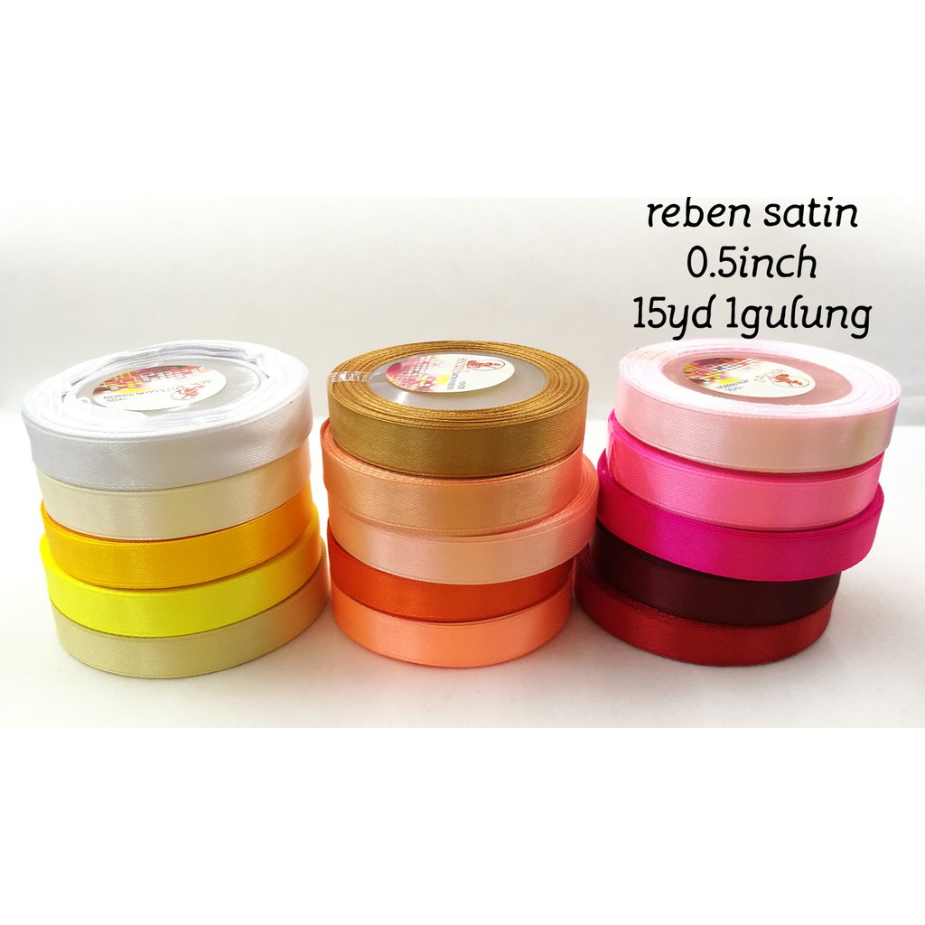 Reben satin 0.5inch 15yd satin ribbon 1gulung | Shopee Malaysia