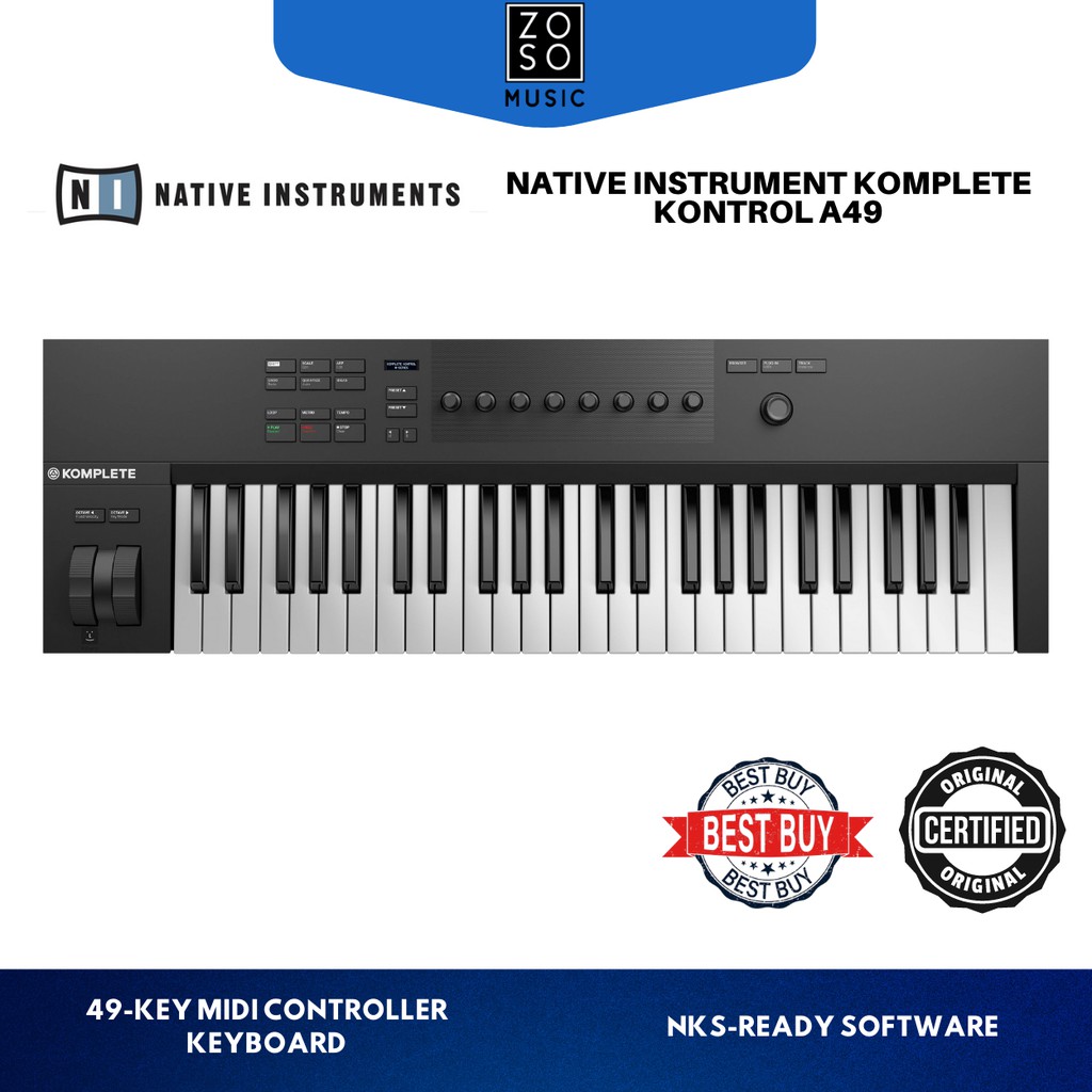 Native Instruments Komplete Kontrol A49/MIDI controller/ZOSO MUSIC