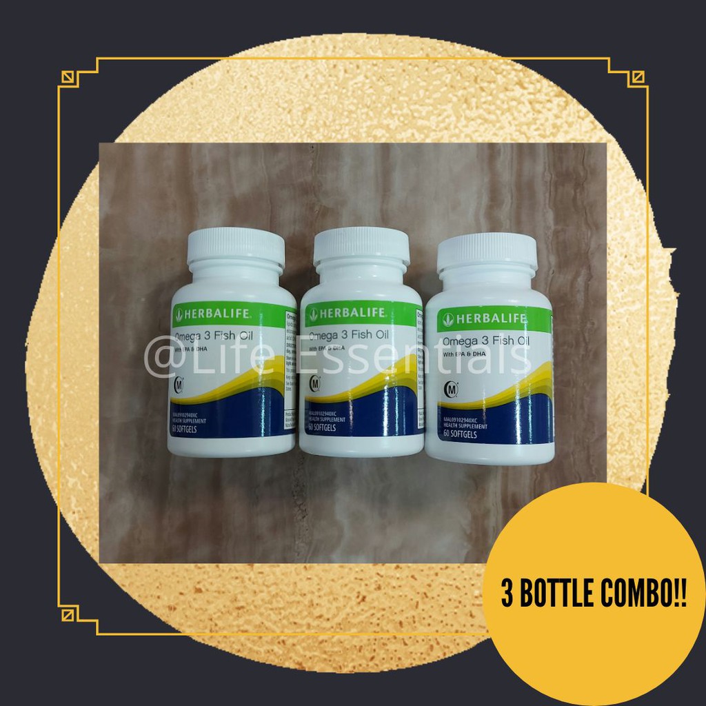 [3BOTTLE COMBO!!] Herbalife Omega 3 Fish Oil Exp 2023 with EPA and DHA