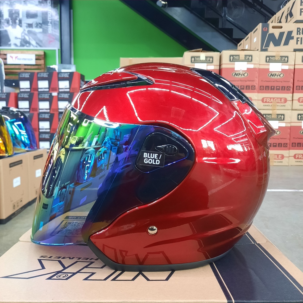 NHK Helmet R6 v2 Solid (Candy Red Glossy) | Shopee Malaysia