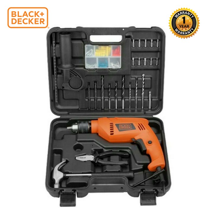 BLACK DECKER HD555KOPR 550W 13mm Hammer Drill 88pcs Accessories Set HD555 Shopee Malaysia