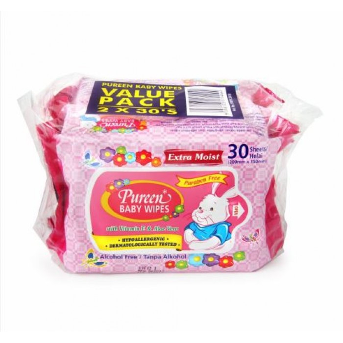 Pureen Baby Wipes Pink ( 2 x 30 Wipes ) Shopee Malaysia