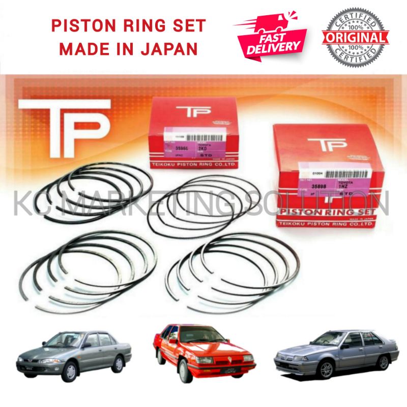 TP Piston Ring Set (Size 33897STD/33898STD) Saga Iswara 12V / Satria