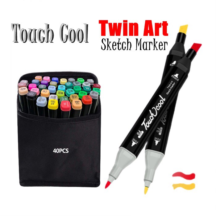 Twin Tip TOUCH MARKER PENS 48 60 80 Colours Graphic Sketch Art