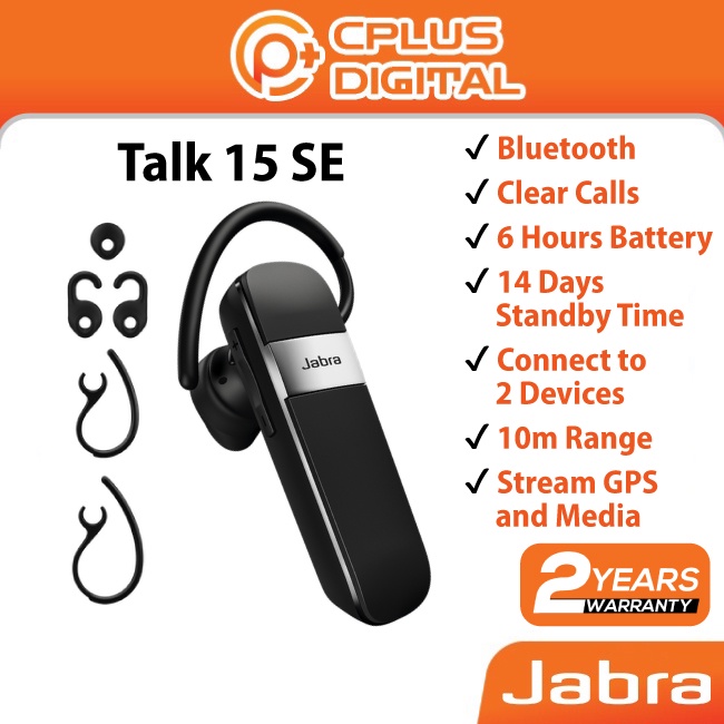 Jabra Talk 15 SE Bluetooth Headset for Hands-Free Clear Calls 6 Hours ...