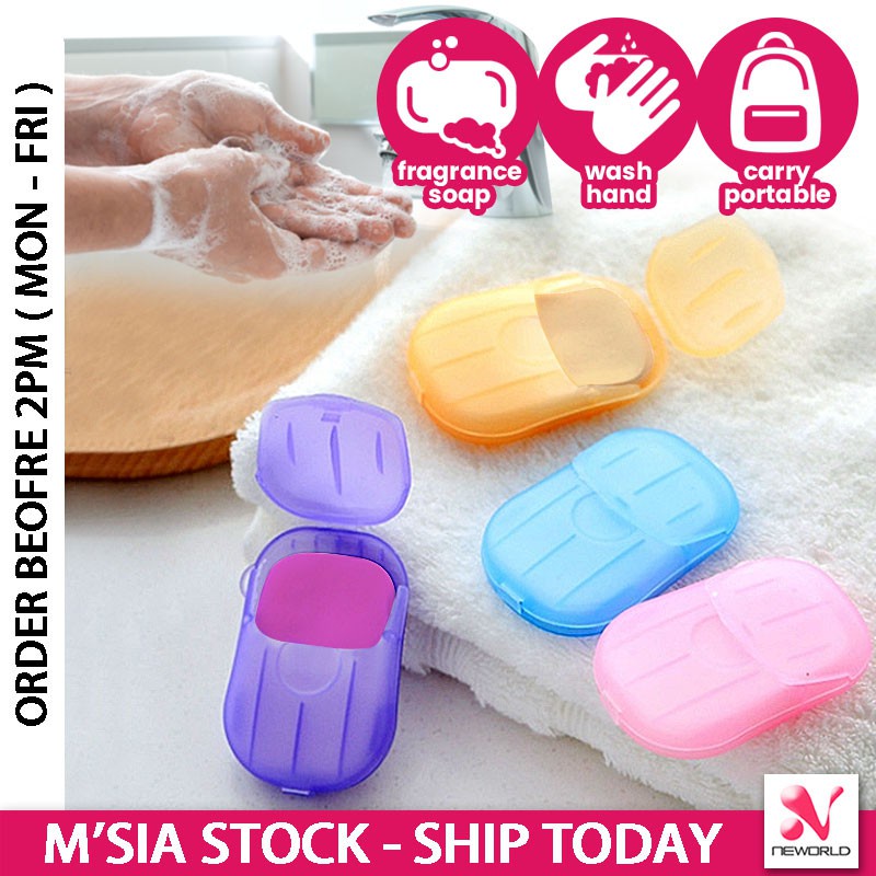 𝟮𝟬𝗣𝗖𝗦 + 𝗕𝗢𝗫 》 Traveling Anti Virus Hand Wash Portable Disposable Soap ...