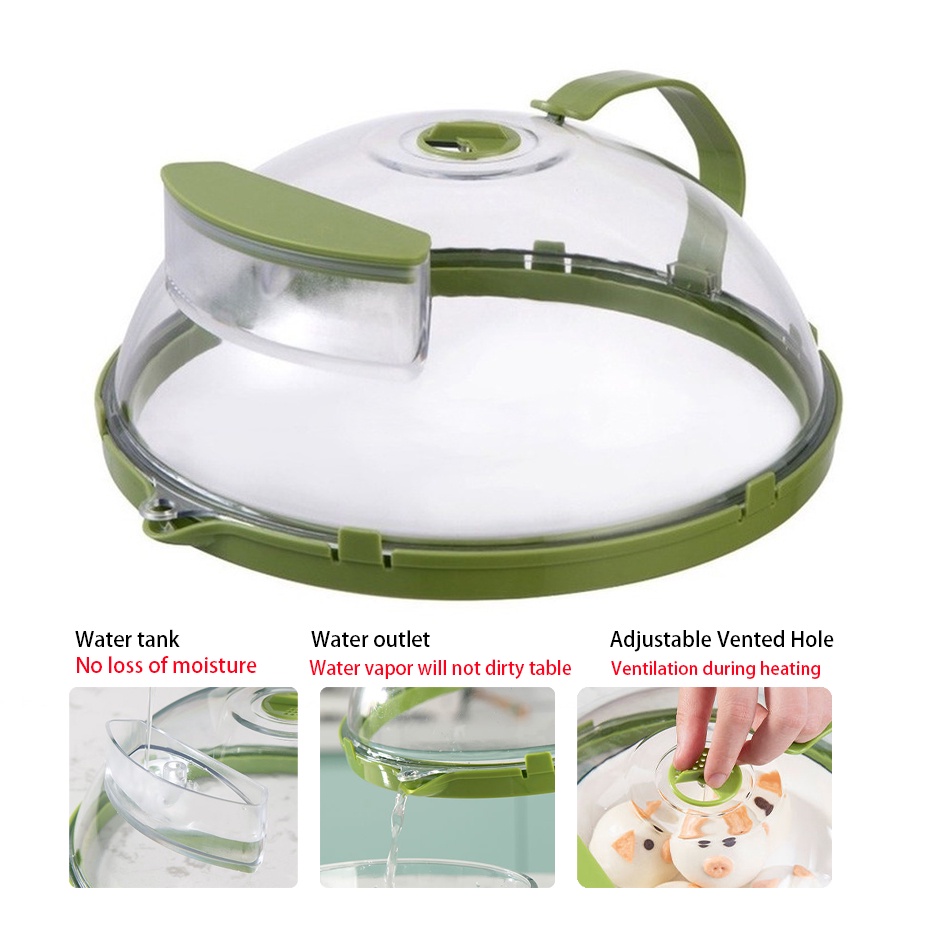 Transparent Microwave Oven Cover Heating Splashproof Lids Steam Vent