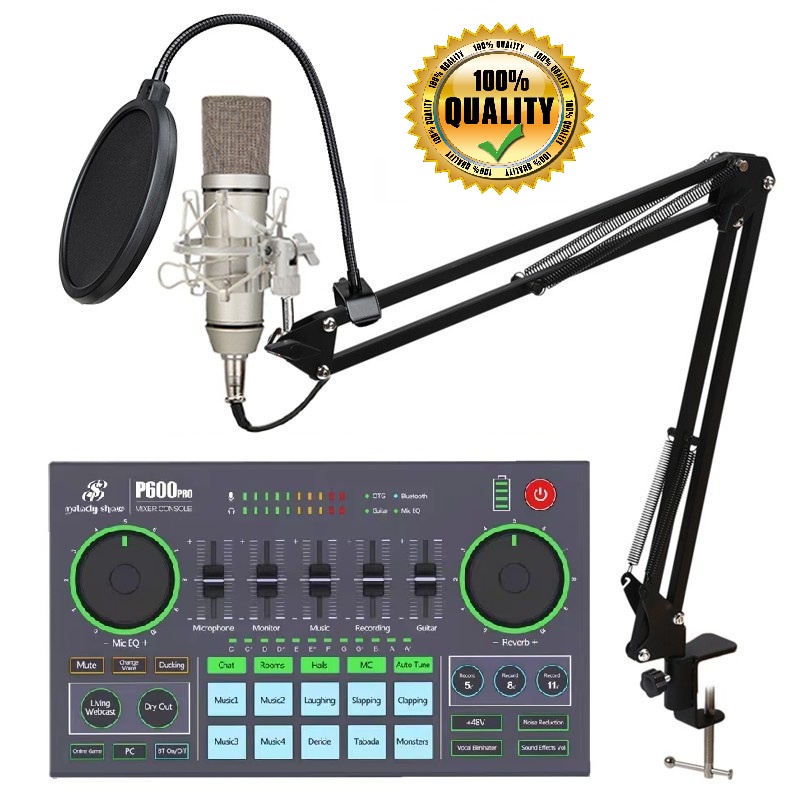 P600PRO Digital Mini Audio Mixer Console Live Video Recording Bluetooth ...
