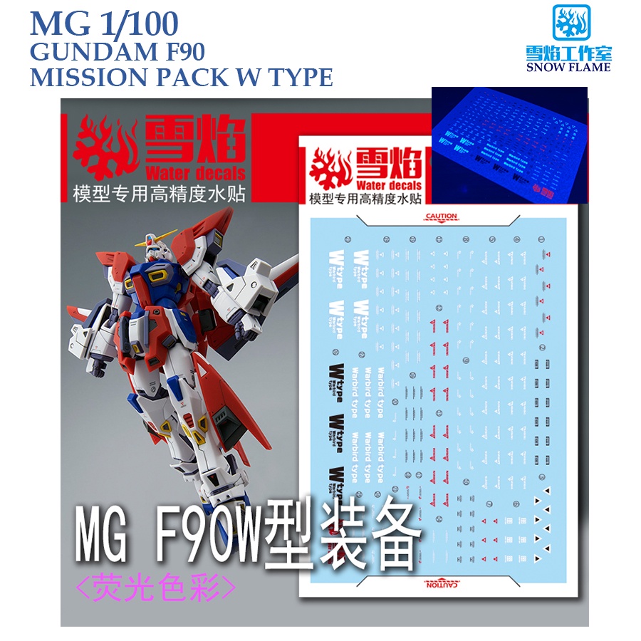 [SNOW FLAME] MG96 MG 1/100 GUNDAM F90 MISSION PACK W TYPE WATER DECAL ...