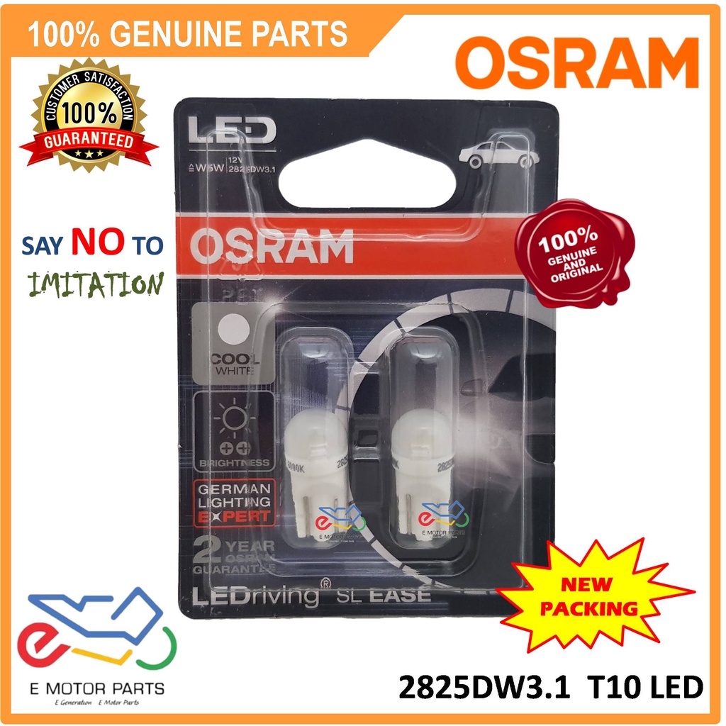 OSRAM T10 LED BULB 12V W5W W2.1x9.5d 2825DW3.1 COOL WHITE MENTOL METER POSITION  LIGHT SIGNAL [100% ORIGINAL OSRAM]