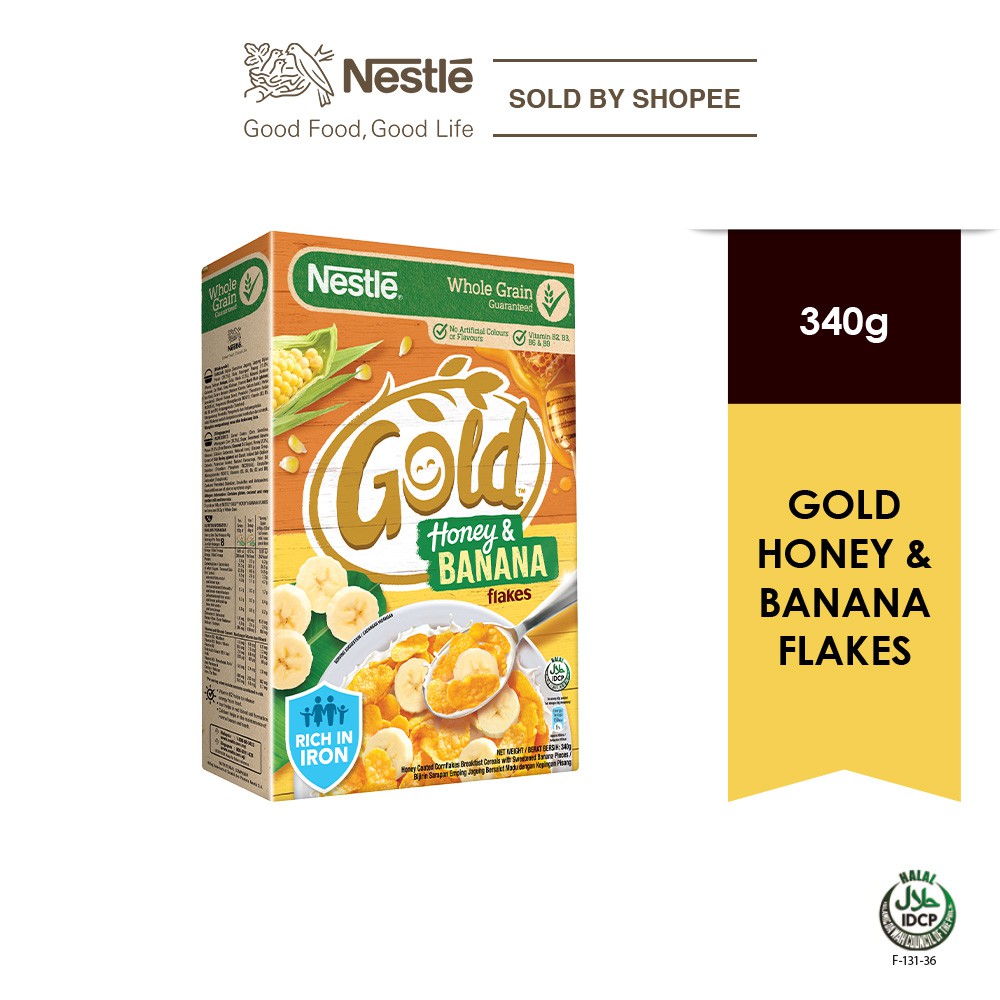 NESTLE GOLD Honey & Banana Flakes Cereal (340g) Shopee Malaysia