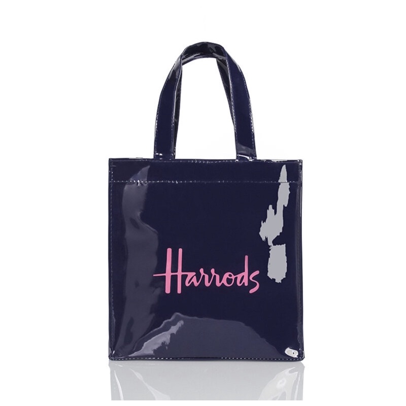 🅾︎🆅🅴🆁🅂🄴🄰 Harrods London UK 🇬🇧 hand carry lunch office work telekung tote shoulder bag duck dark blue pink British