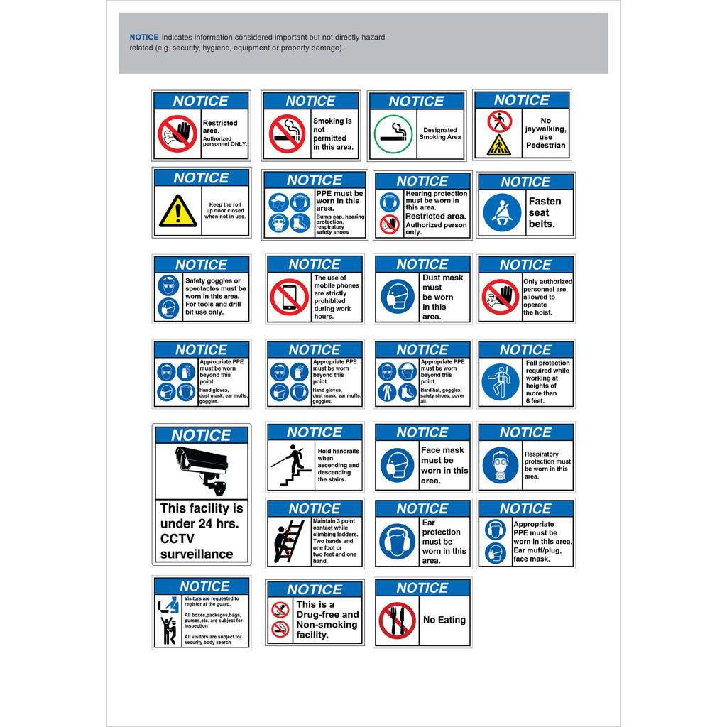 Safety Signs Notice Vinyl Sticker with Lamination Signage | Shopee Malaysia