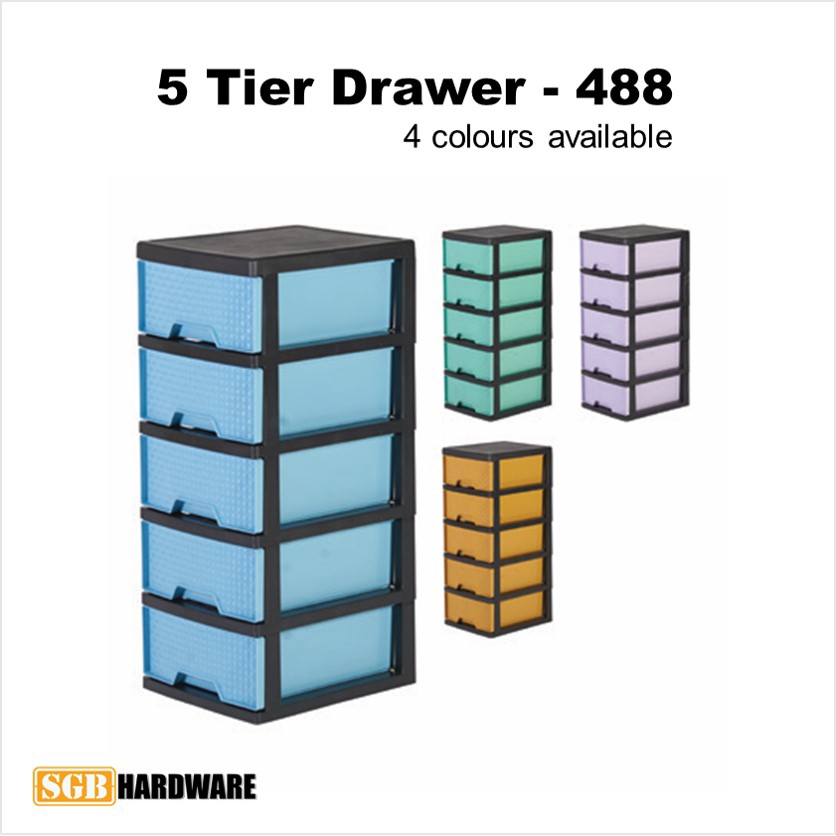 Felton Tier Drawer Storage Cabinet Fdr Random Colour Xxx Up Shopee Malaysia