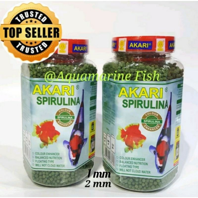 Akari Spirulina Koi Fish Feed Pellet Chef Channa Cichlid 300gr 300gram