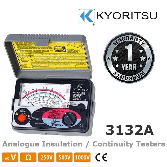 Kyoritsu 3132A Analogue Insulation / Continuity Tester | Shopee