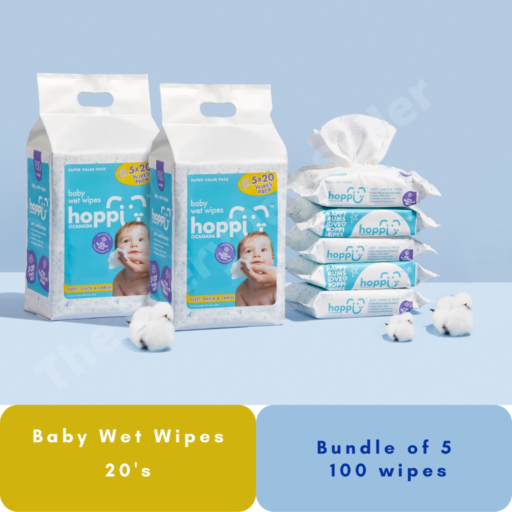 Hoppi Premium 99% Baby Water Wipes Baby Wipes Wet Wipes Wet