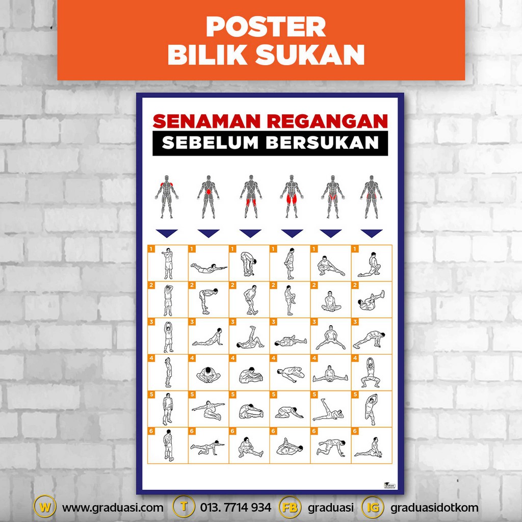 Poster Bilik Sukan Senaman Regangan Sebelum Bersukan Sport Poster