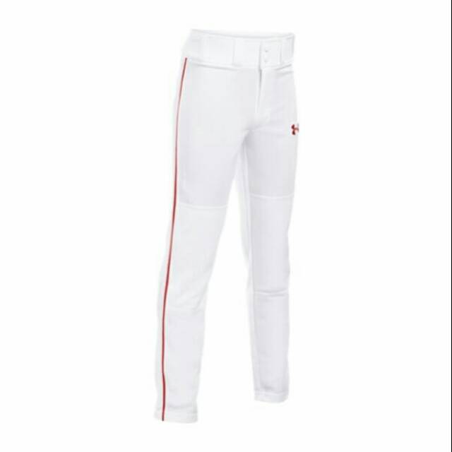 Original Under Armor Youth Piped White Red Long Softball Baseball Training Pants Shopee Malaysia