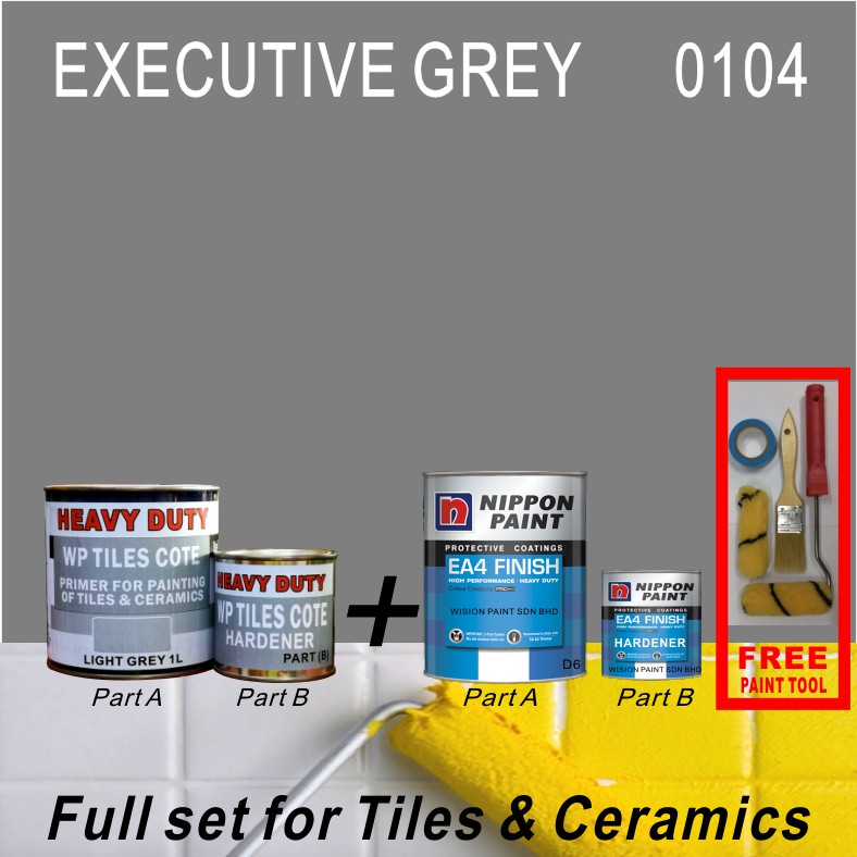 EXECUTIVE GREY 0104 / 1 SET EA4 ( 1L HEAVY DUTY WP TILES COTE PRIMER ...