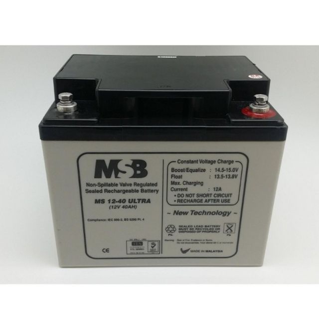 12V 40Ah Rechargeable SLA Battery (MSB) | Shopee Malaysia