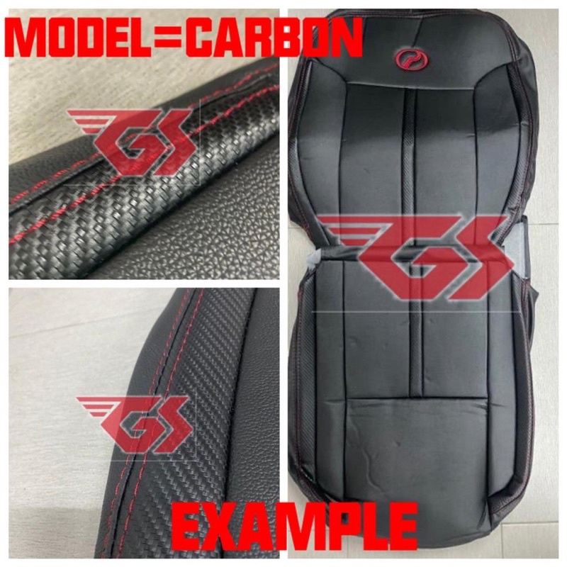 CAR CUSHION OEM SEMI LEATHER CARBON SEAT COVER FOR PERODUA MODEL AXIA ...