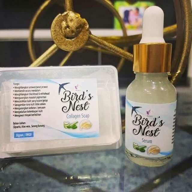 Bird Nest Serum & Collagen Soap/Sabun dan Serum Sarang Burung Shopee