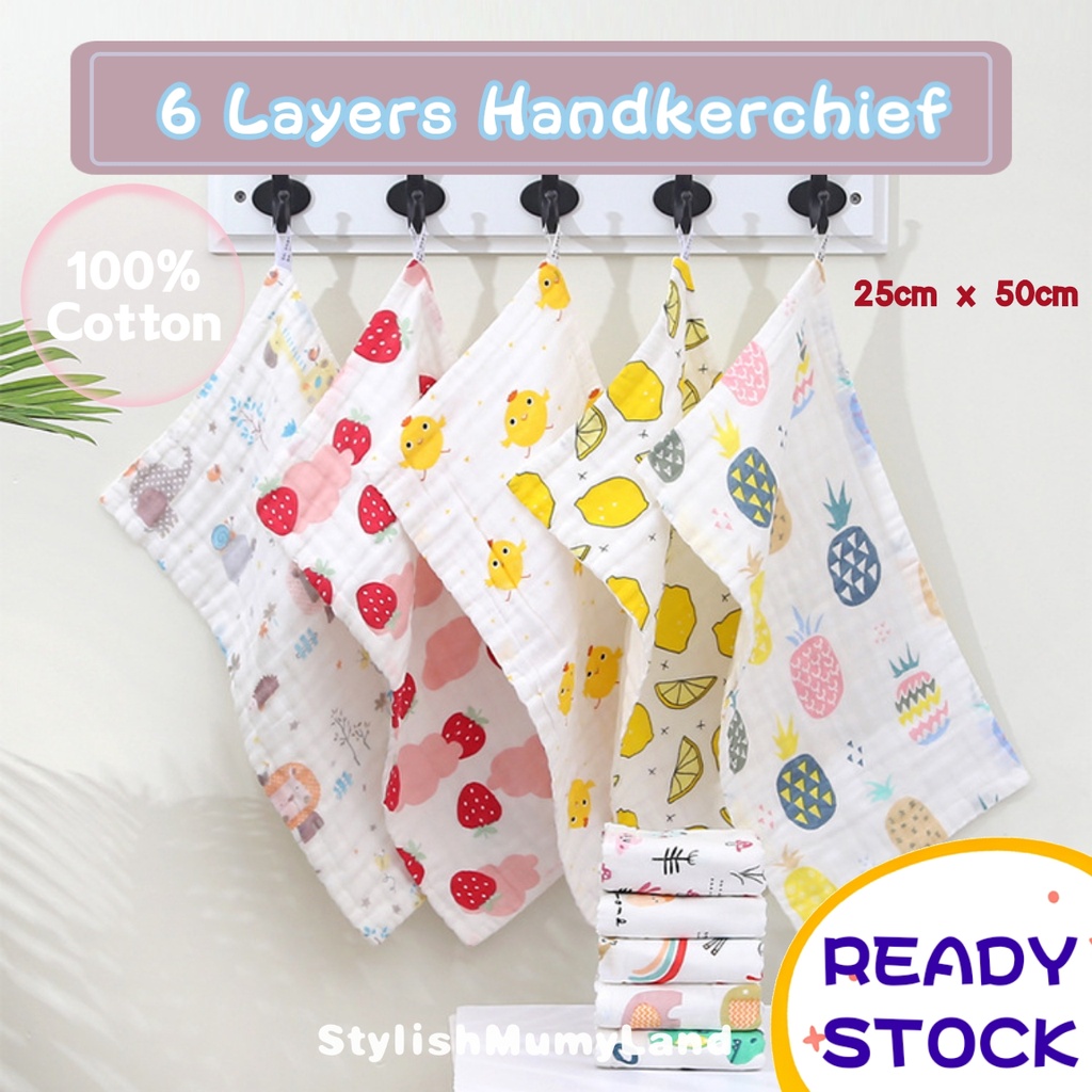 Baby Long Handkerchief 50cm 6 Layers