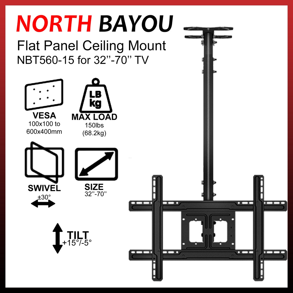 Tv Ceiling Bracket Adjustable TV Ceiling Mount Rigid & Stable Bracket