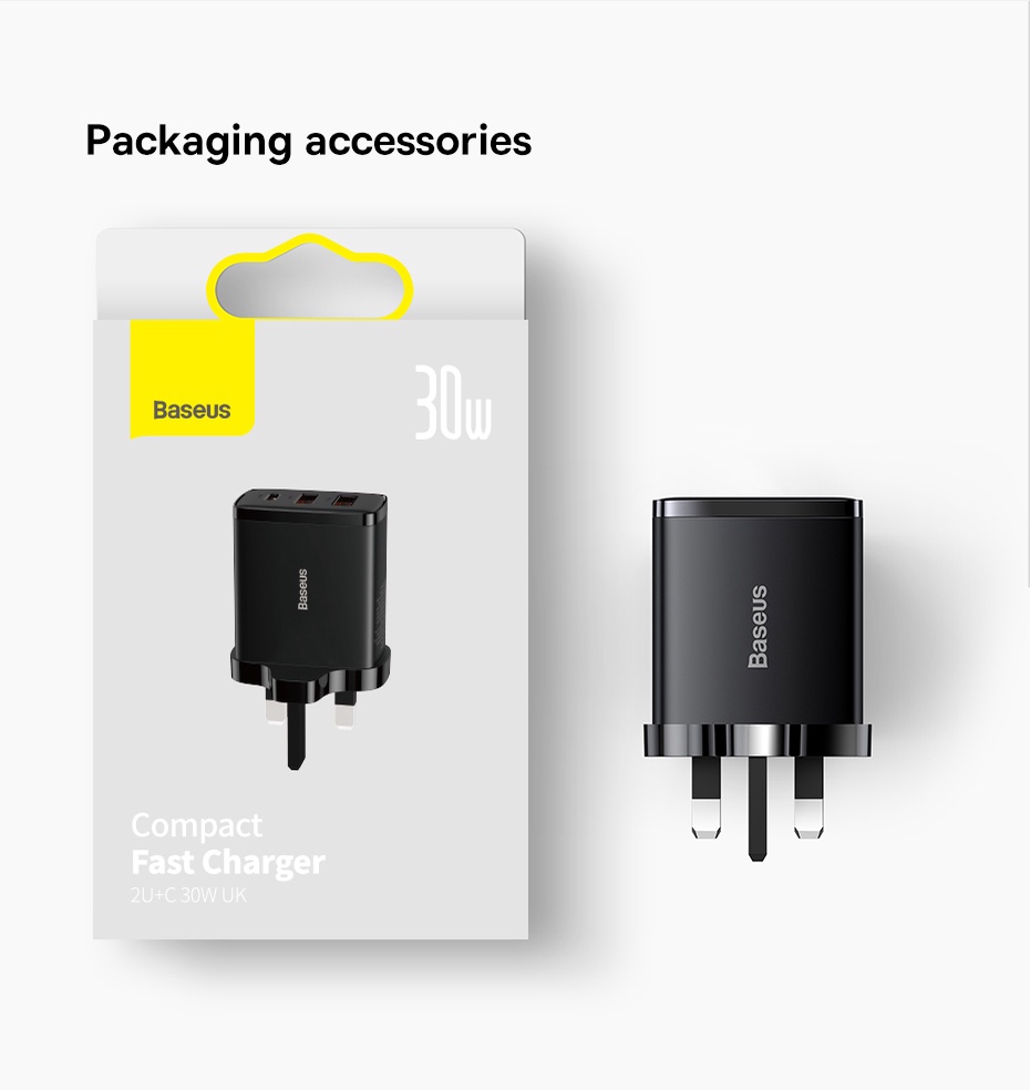 Baseus W PD Fast Charging USB Type C Charger Compatible For IPhone Huawei Xiaomi Shopee