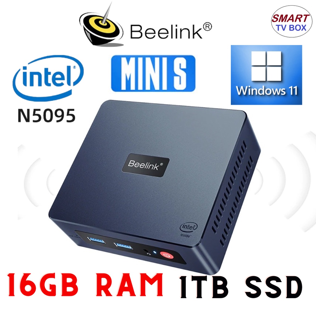 Beelink Mini S Windows 11 Mini PC Intel N5095 16GB RAM 1TB SSD Desktop ...