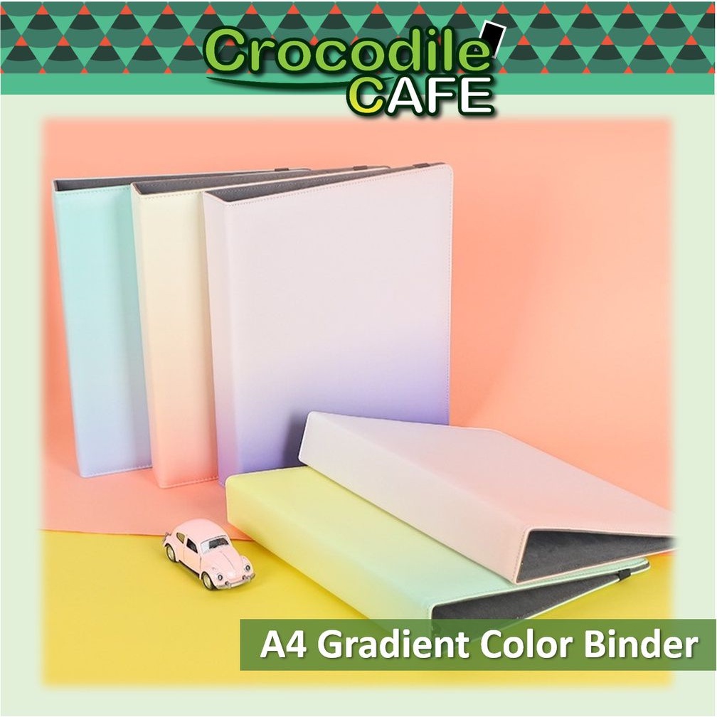 Gradient Color 3 Ring A4 PU leather Binder Card Album TCG Kpop | Shopee ...