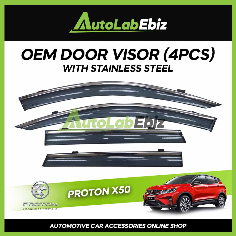 Proton X50 OEM Door Visor Injection with Stainless Steel Chrome (4 pcs ...