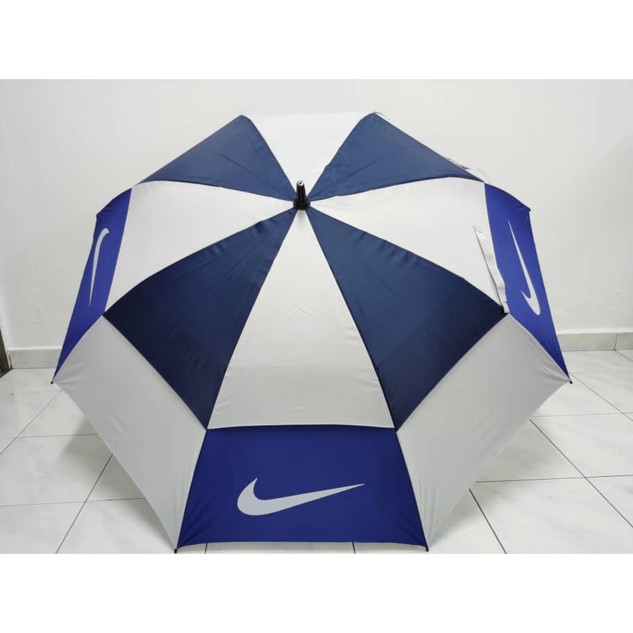 NIKE Golf Umbrella Double Layer Windproof Sunscreen Carbon Rainproof Rainproof UV Protection Shopee Malaysia