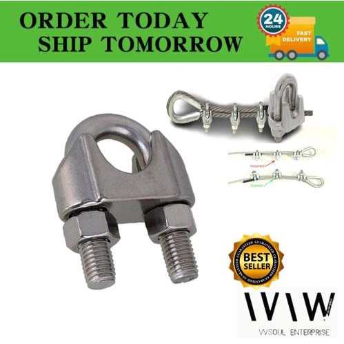 Galvanized Iron Wire Rope Clip U-Bolt Clamp (12mm,16mm,20mm,22mm