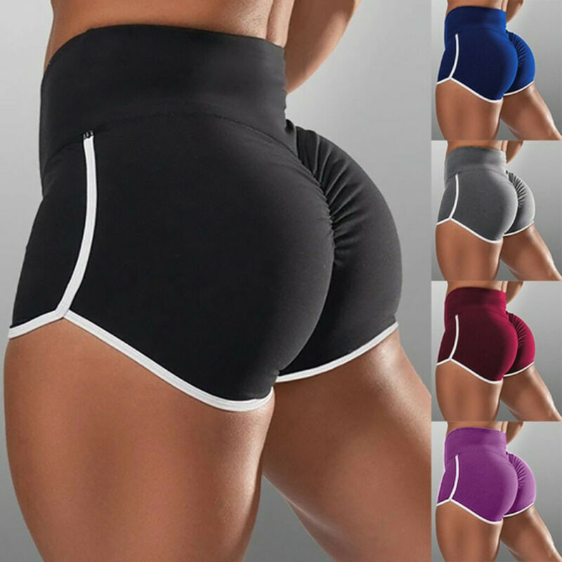 Womens High Waist Yoga Shorts Sports Hot Pants Casual Gym Workout