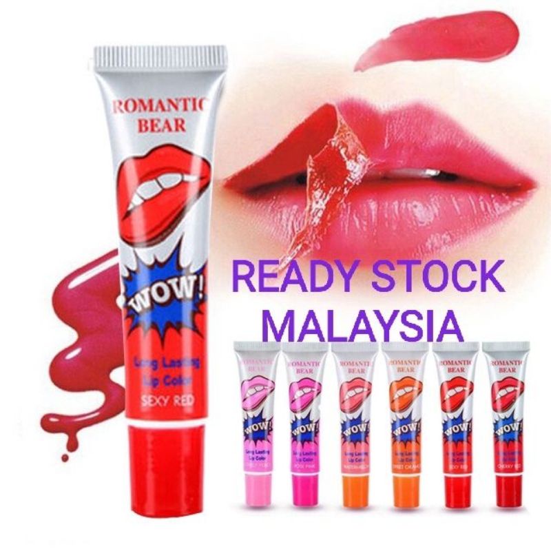 15g Romantic Bear Long Lasting Lip Color Lip Tint Tattoo Peel Off Tarik