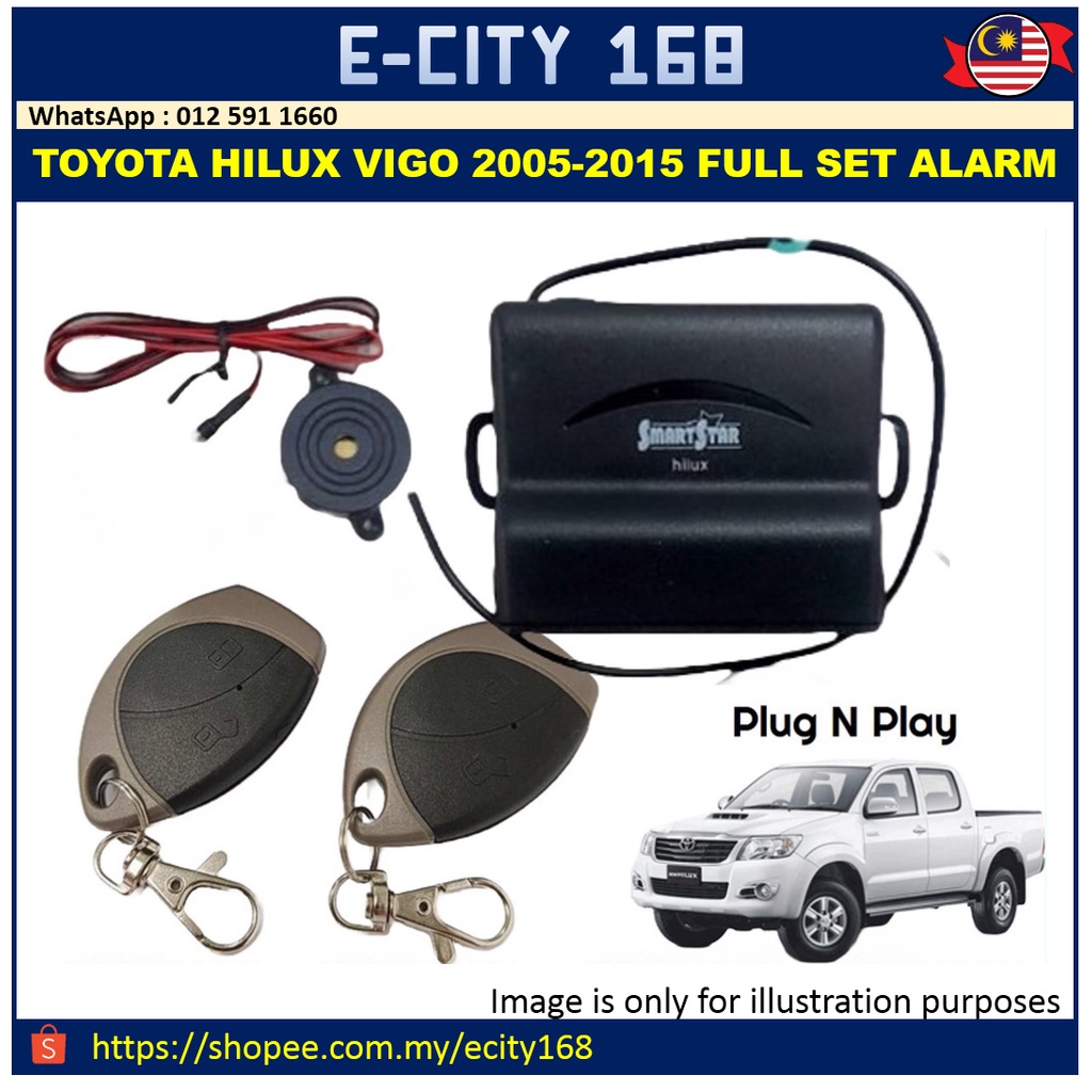 Toyota Hilux Vigo 20052015 OEM Plug & Play Full Set Car Alarm System