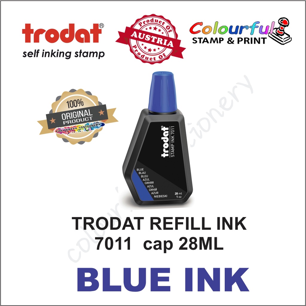 Trodat 7011 Stamp Pad Ink 28 ml (Various Colours) 