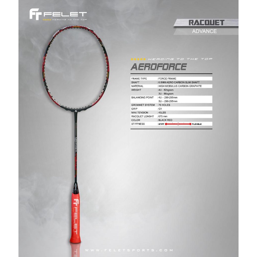 FELET Aero Force Badminton Racket ( FREE STRING & GRIP ) 100 ORIGINAL