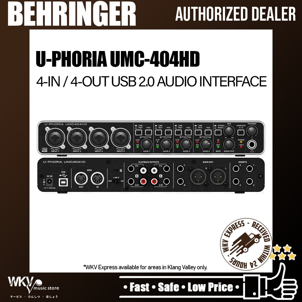 Behringer UPhoria UMC404HD 4In / 4Out USB 2.0 Audio Interface