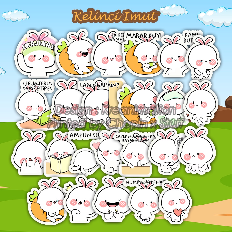 Sticker Pack Cute Rabbit/Cute Rabbit Sticker | Shopee Malaysia