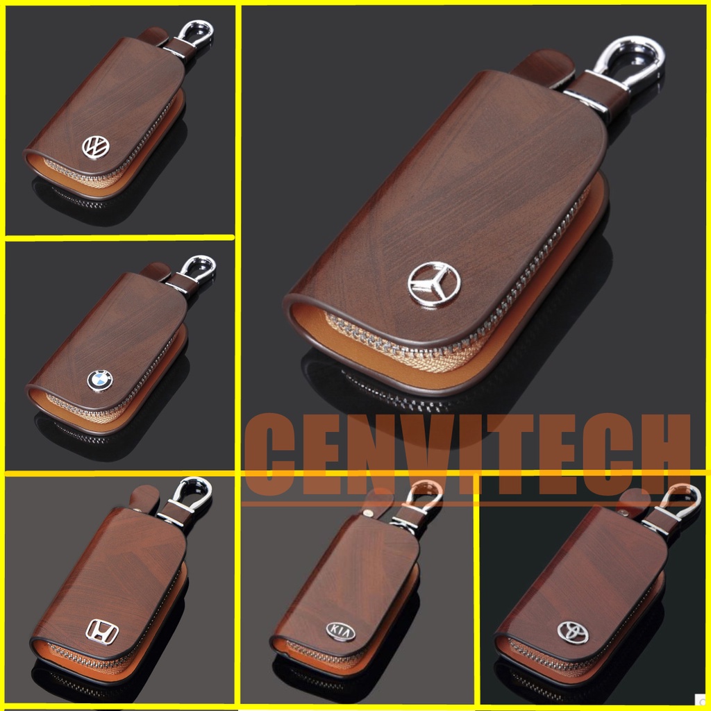 Car Leather Key Cover Case Keychain Smart Remote Cover Fob Case Pouch ...